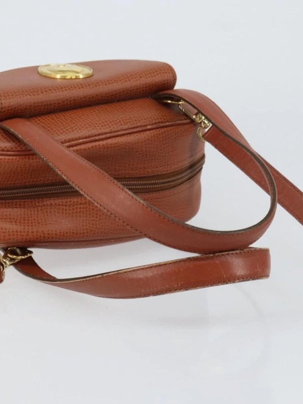 Christian Dior Hand Bag Leather 2way Brown Gold Auth - Picture 8 of 16